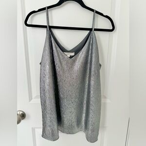LOFT Metallic Silver Strappy Cami